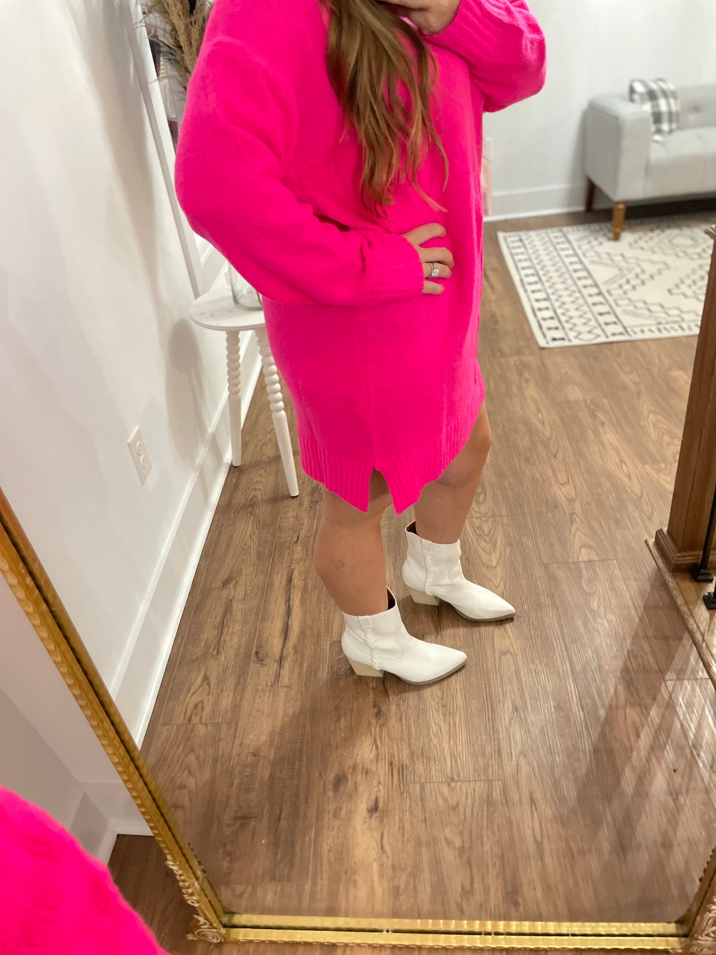 Lucy Hot Pink Sweater Dress
