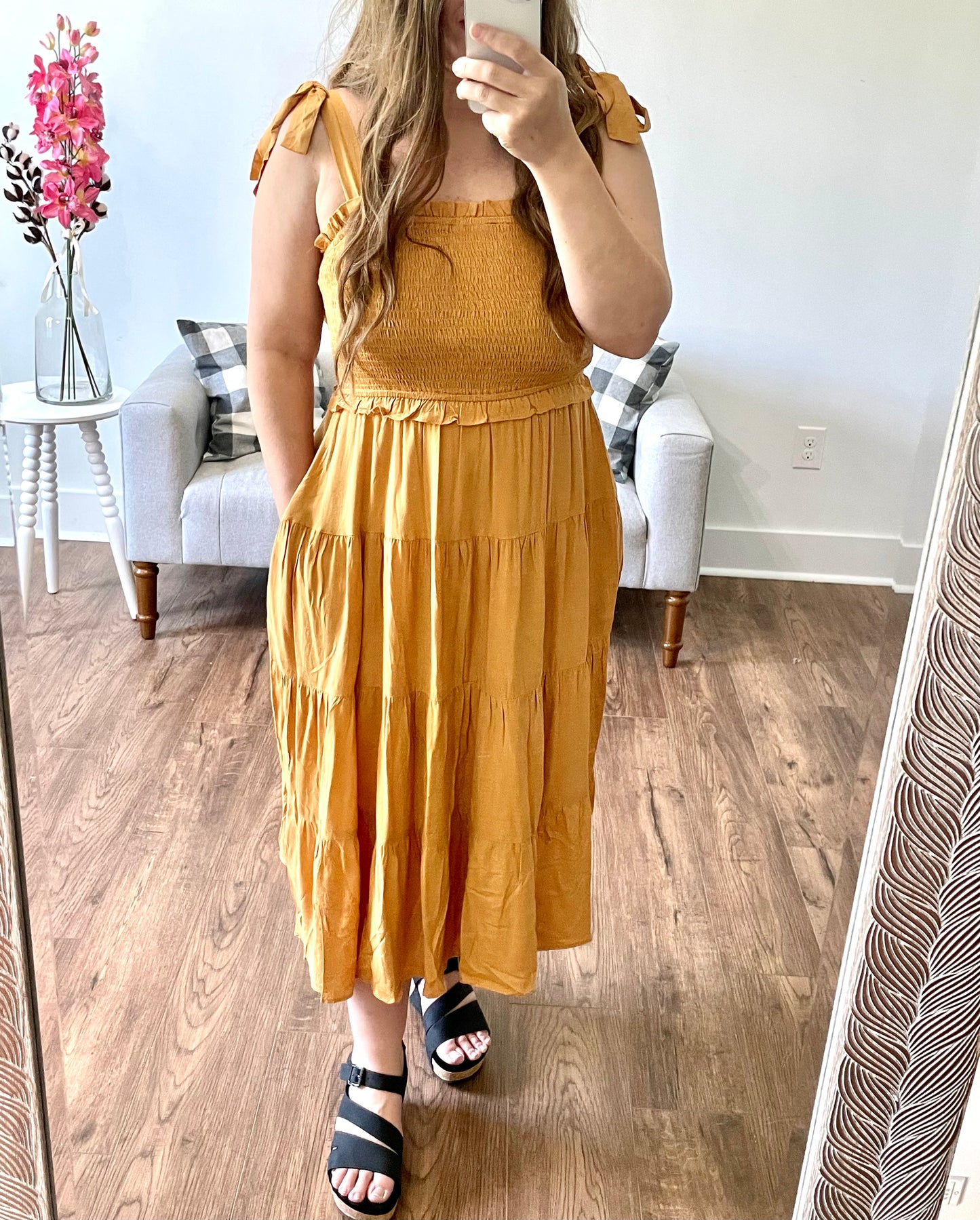 Almond Tiered Dress
