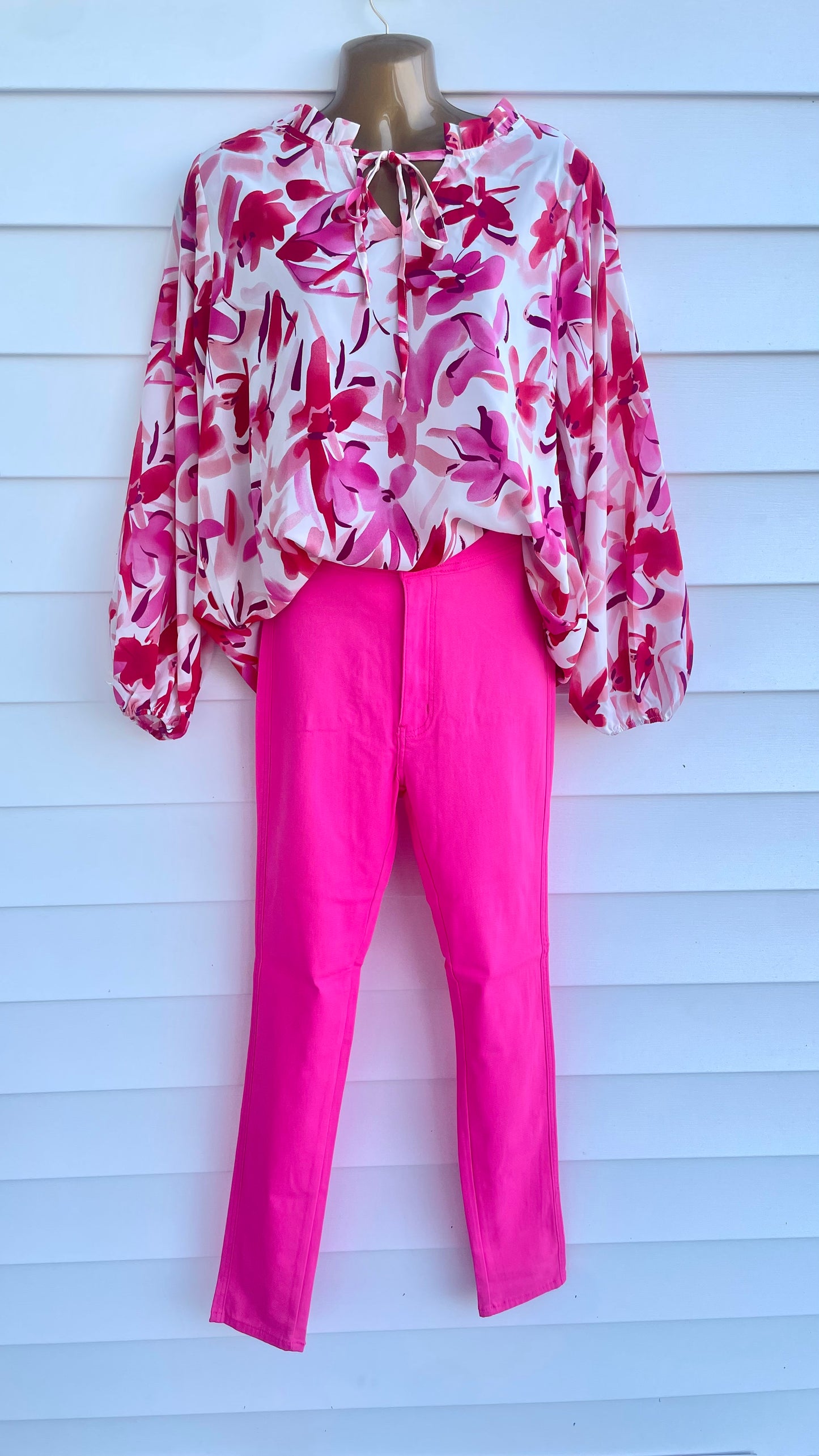 Kathleen Hot Pink Skinny Pants