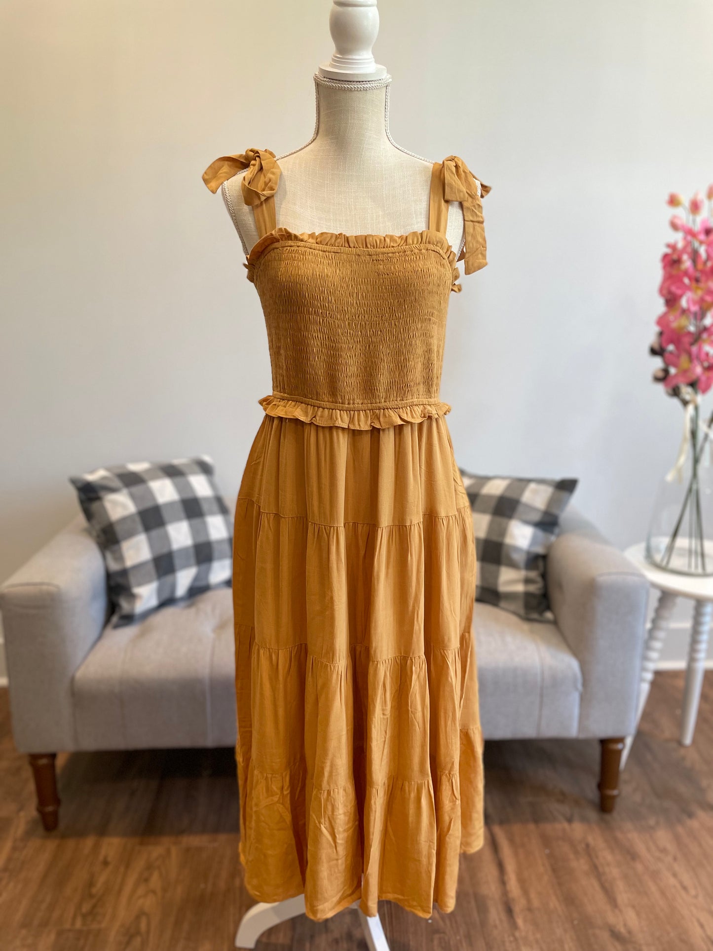 Almond Tiered Dress
