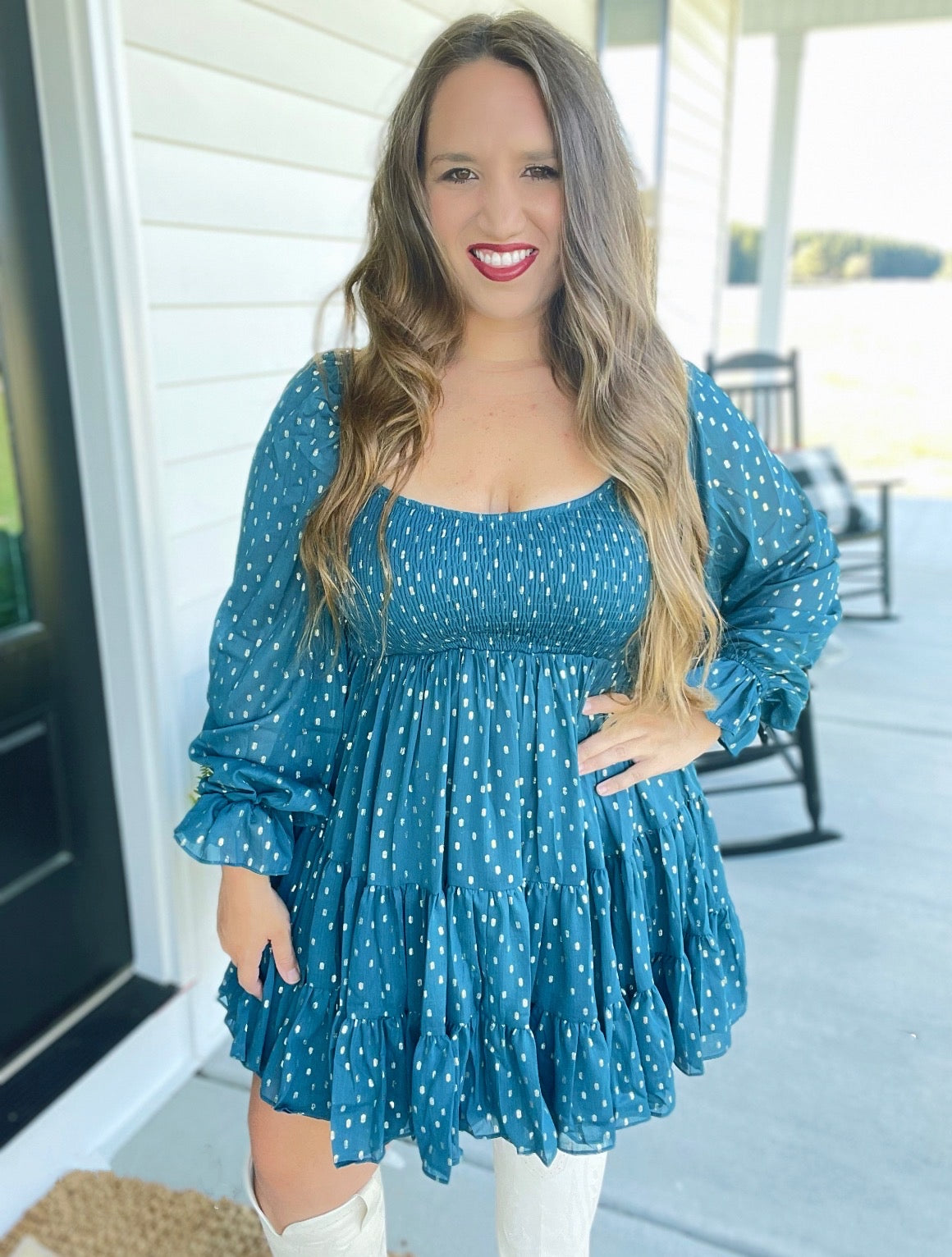 Mindy Teal Dress