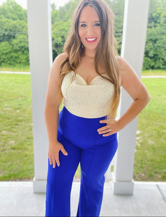 Bright Blue Crepe Pants