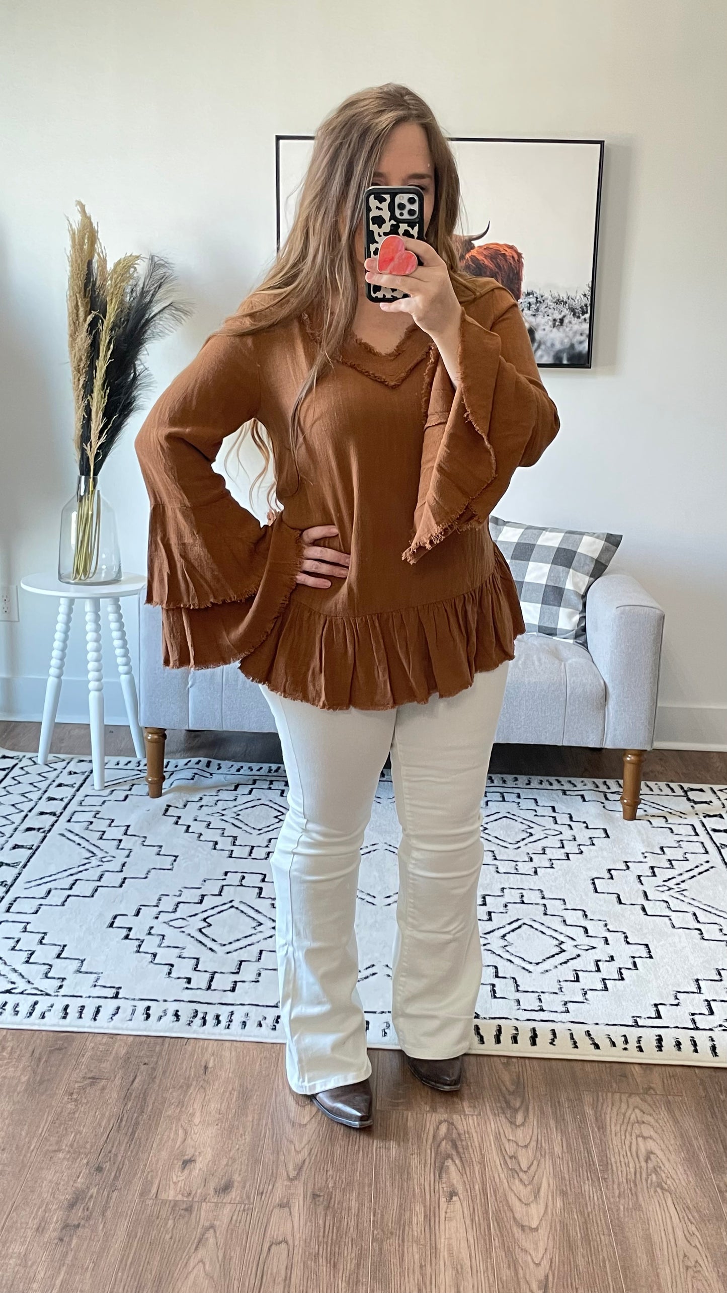 Meg Brown Bell Sleeve Top