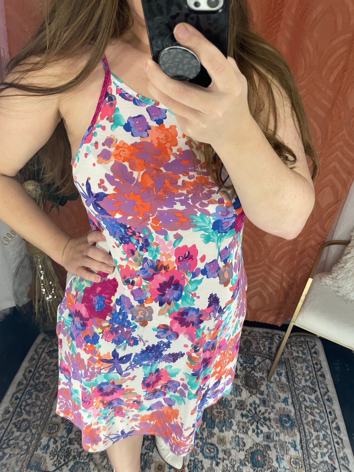 Maggie Floral Halter Dress