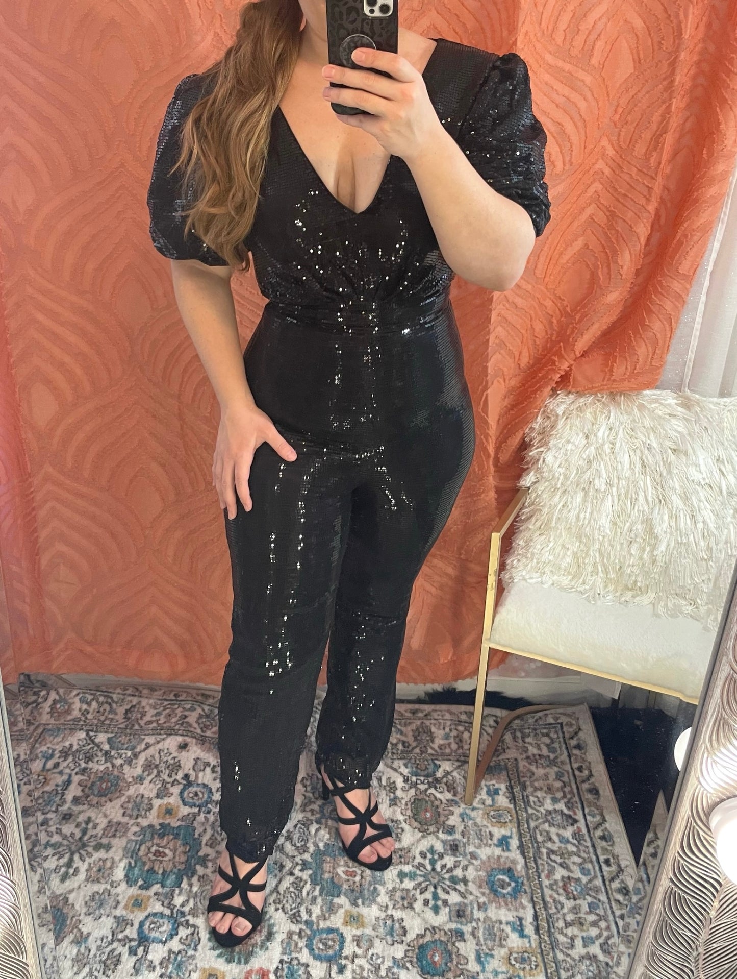 Natasha Sequin Black Jumpsuit