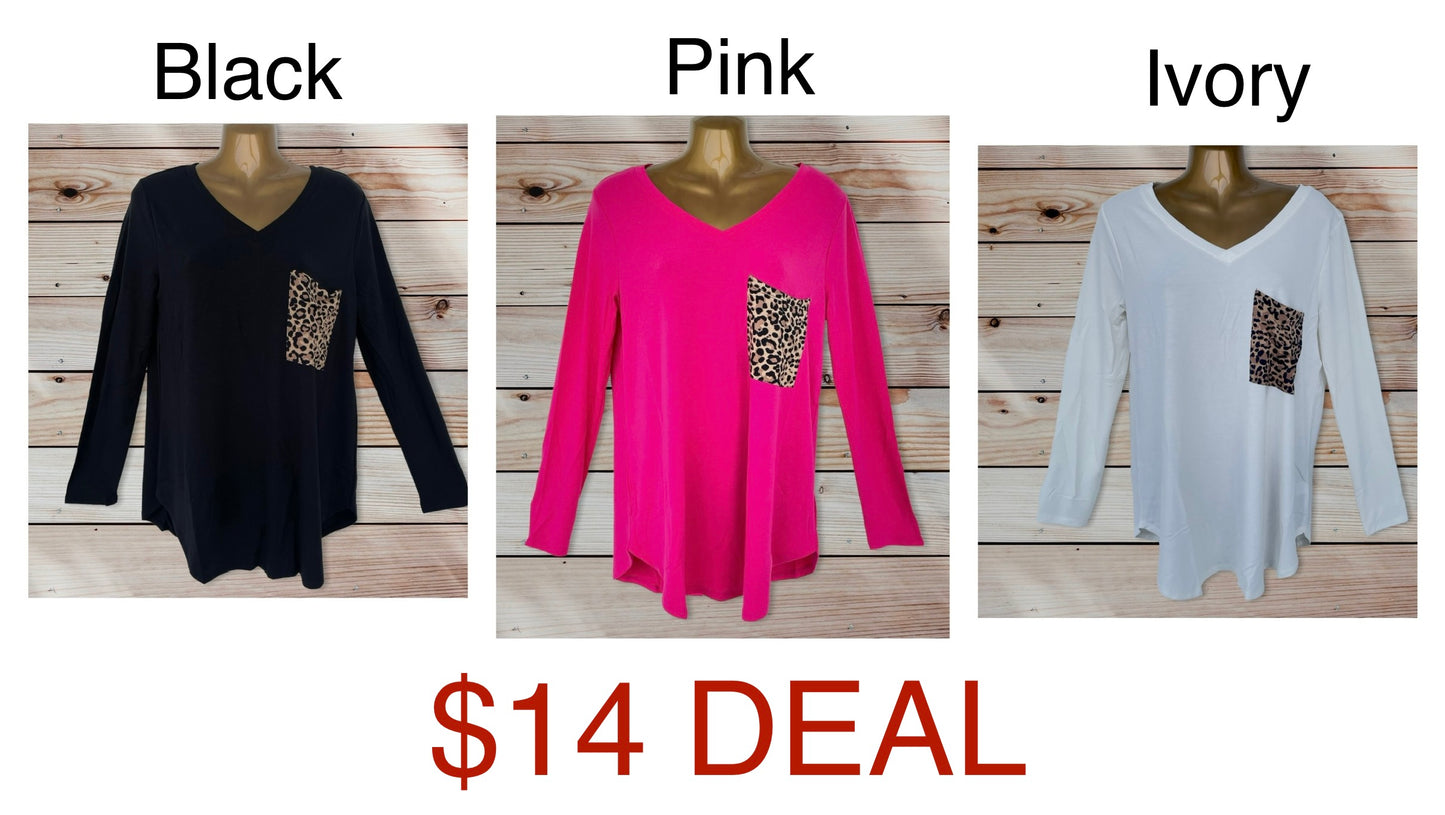 *DEAL* V neck top in 3 colors