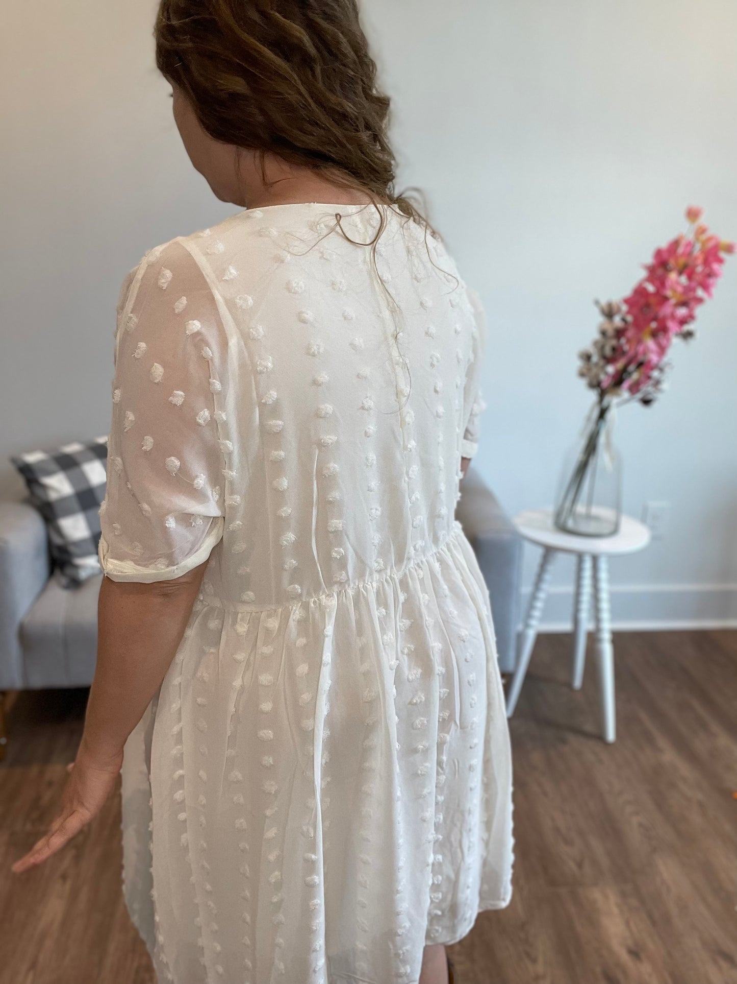 Ivory Swiss Dot Dress