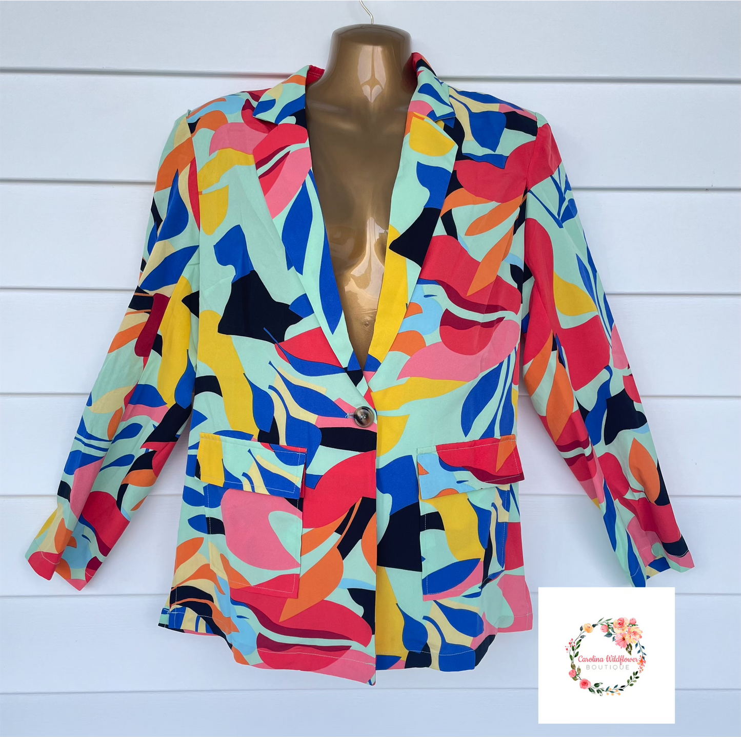 Multi Color Blazer Top