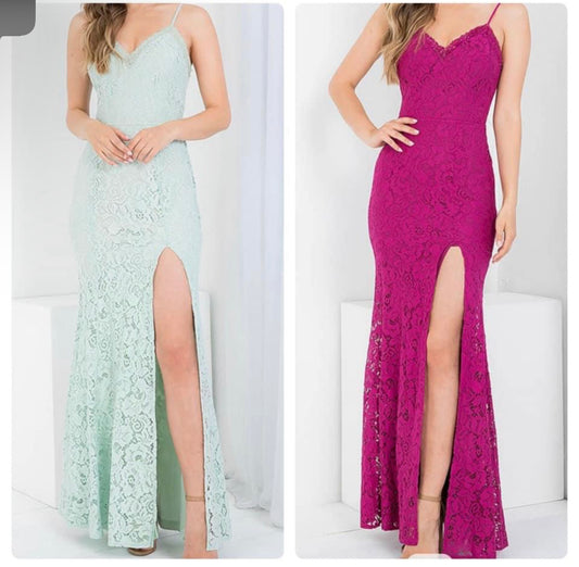 Side Slit Lace Maxi