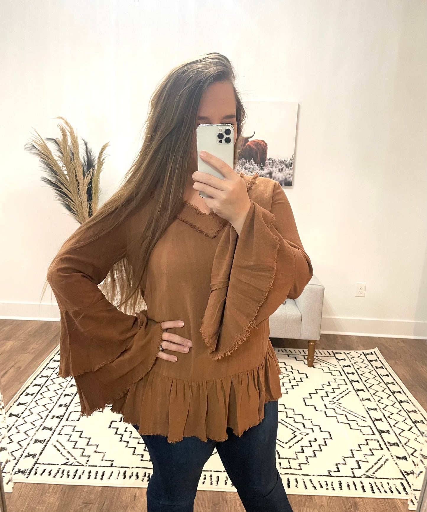 Meg Brown Bell Sleeve Top