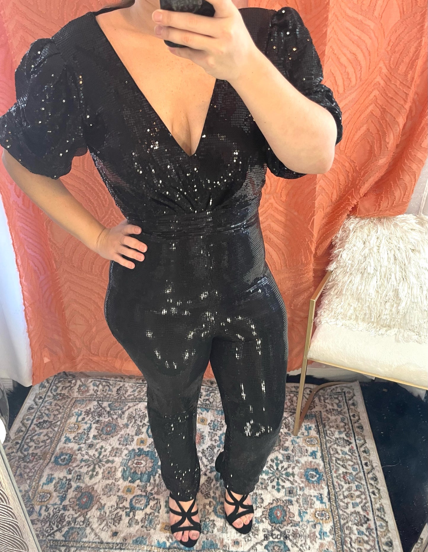 Natasha Sequin Black Jumpsuit