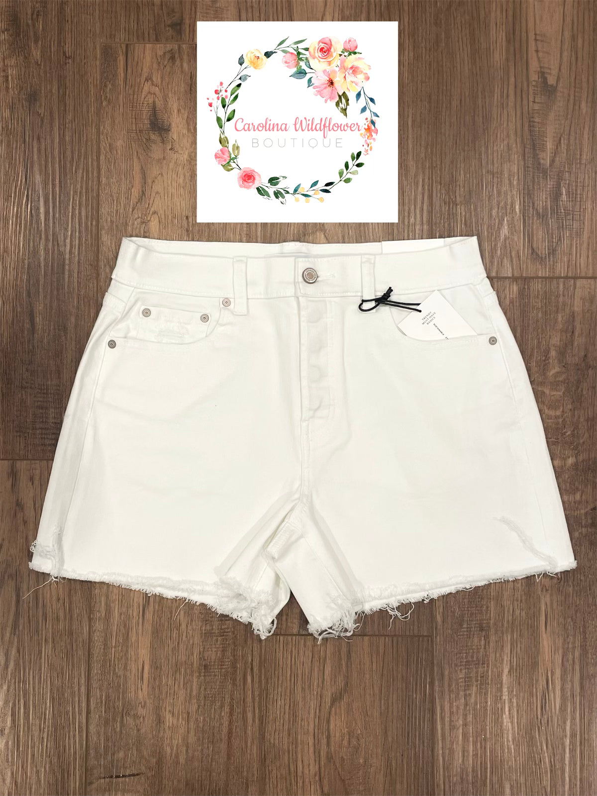 Star White Denim Shorts